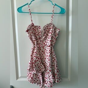 Altrd State White and Red Floral Romper